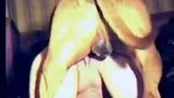Canine roughly penetrates slender vixen and ejaculates inside her