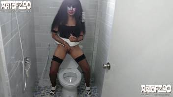 Curvy dark-haired woman enjoys anal intercourse with a canine