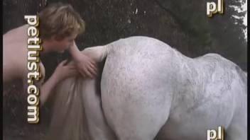 Diligent animal lover banging a mare's wet pussy