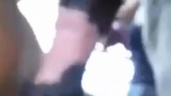Curvy ass slut rides a stud's massive dick