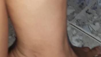 Aroused lady dildo penetrates her vagina in homemade porn clips