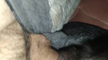 Naked guy deeply penetrates fluffy beast in intimate homemade webcam performance alone